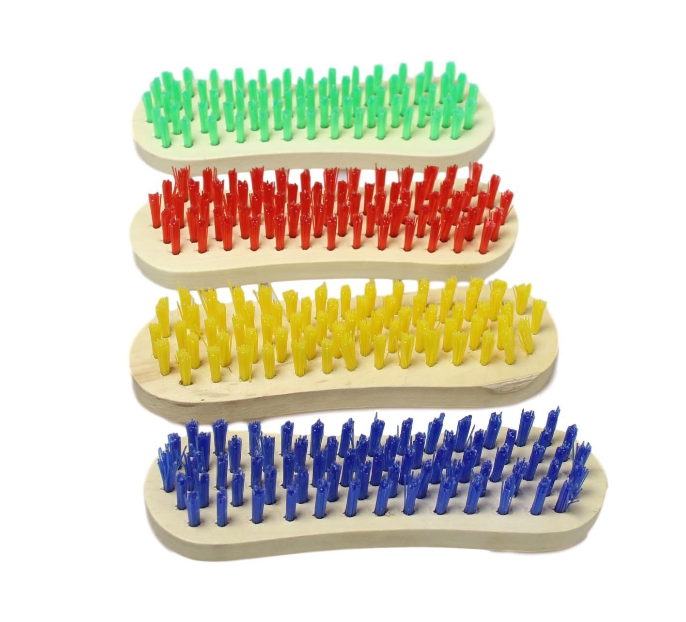 Wooden Cleaning Scrubbing Brush with Hard Bristles 16 cm Assorted Colours 5670
