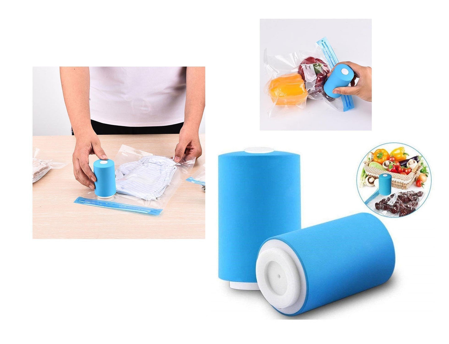 Mini Food Vacuum Bag Sealer USB Rechargeable 9.2 x 5.2 cm 56721