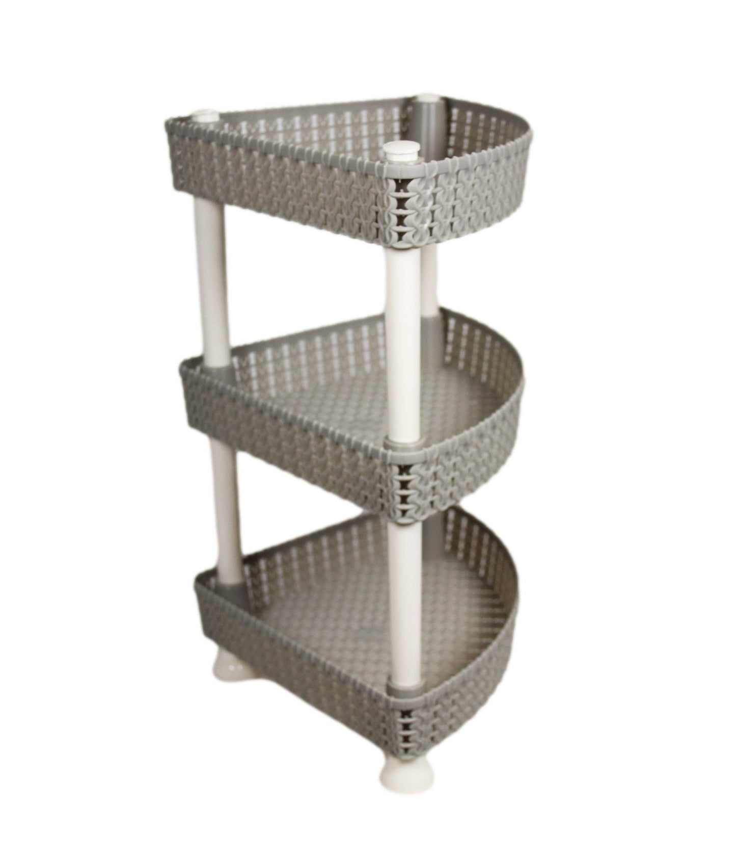 Plastic Rattan Style Kitchen Home Storage Corner Fruit and Vegetable Shelf 30 x 33 cm Assorted Colours 5693