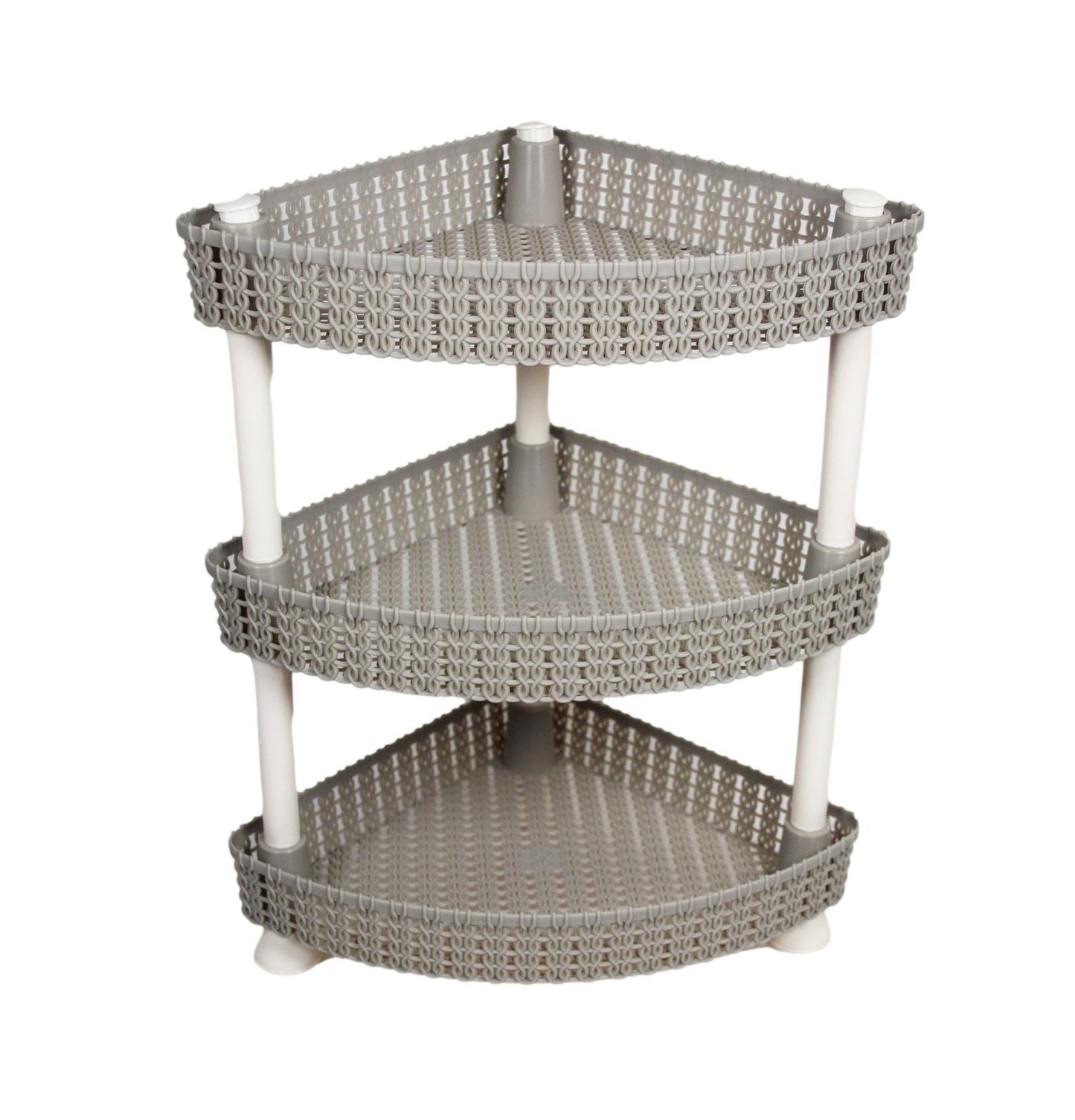 Plastic Rattan Style Kitchen Home Storage Corner Fruit and Vegetable Shelf 30 x 33 cm Assorted Colours 5693