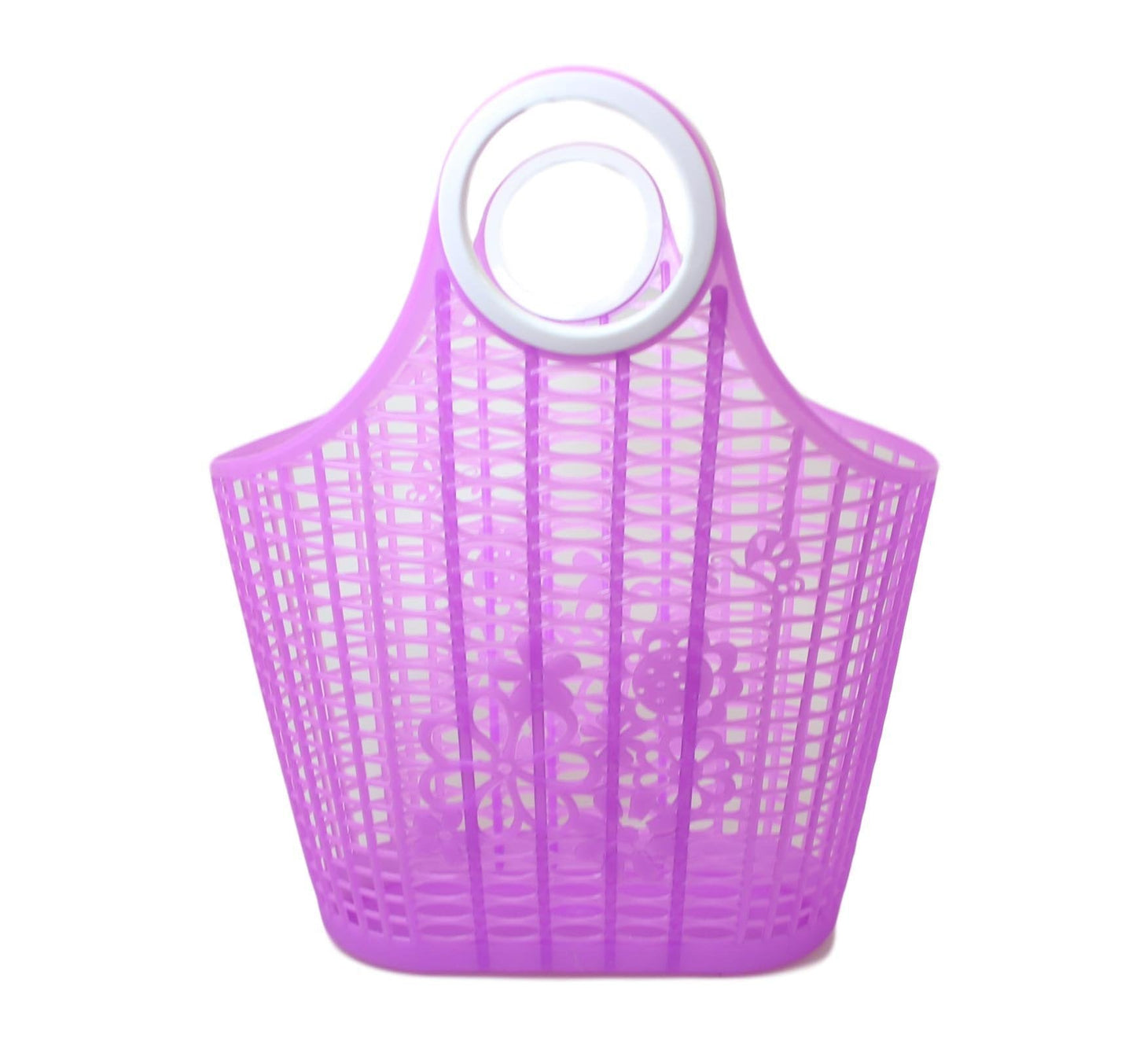 Plastic Floral Style Shopping Basket Type Bag 3 Colours Available 33cm x 30cm 5695
