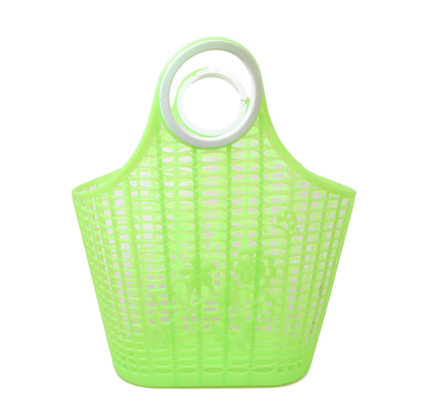 Plastic Floral Style Shopping Basket Type Bag 3 Colours Available 33cm x 30cm 5695