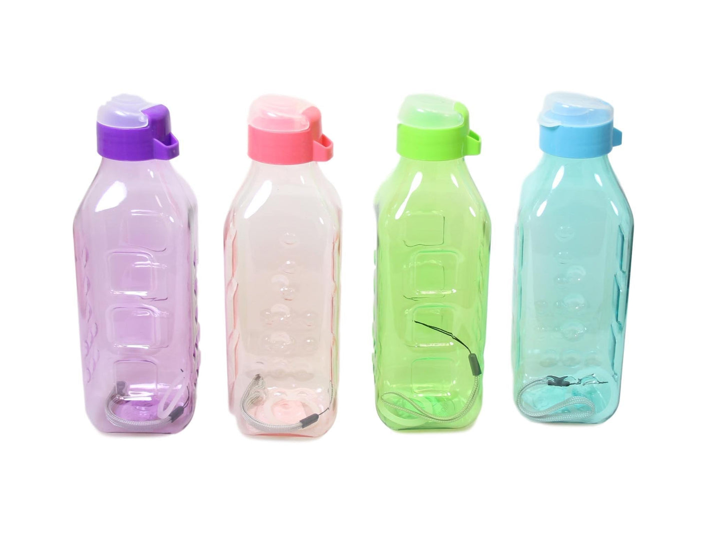Plastic Water Drinking Bottle Square 21 cm Assorted Colours 5697