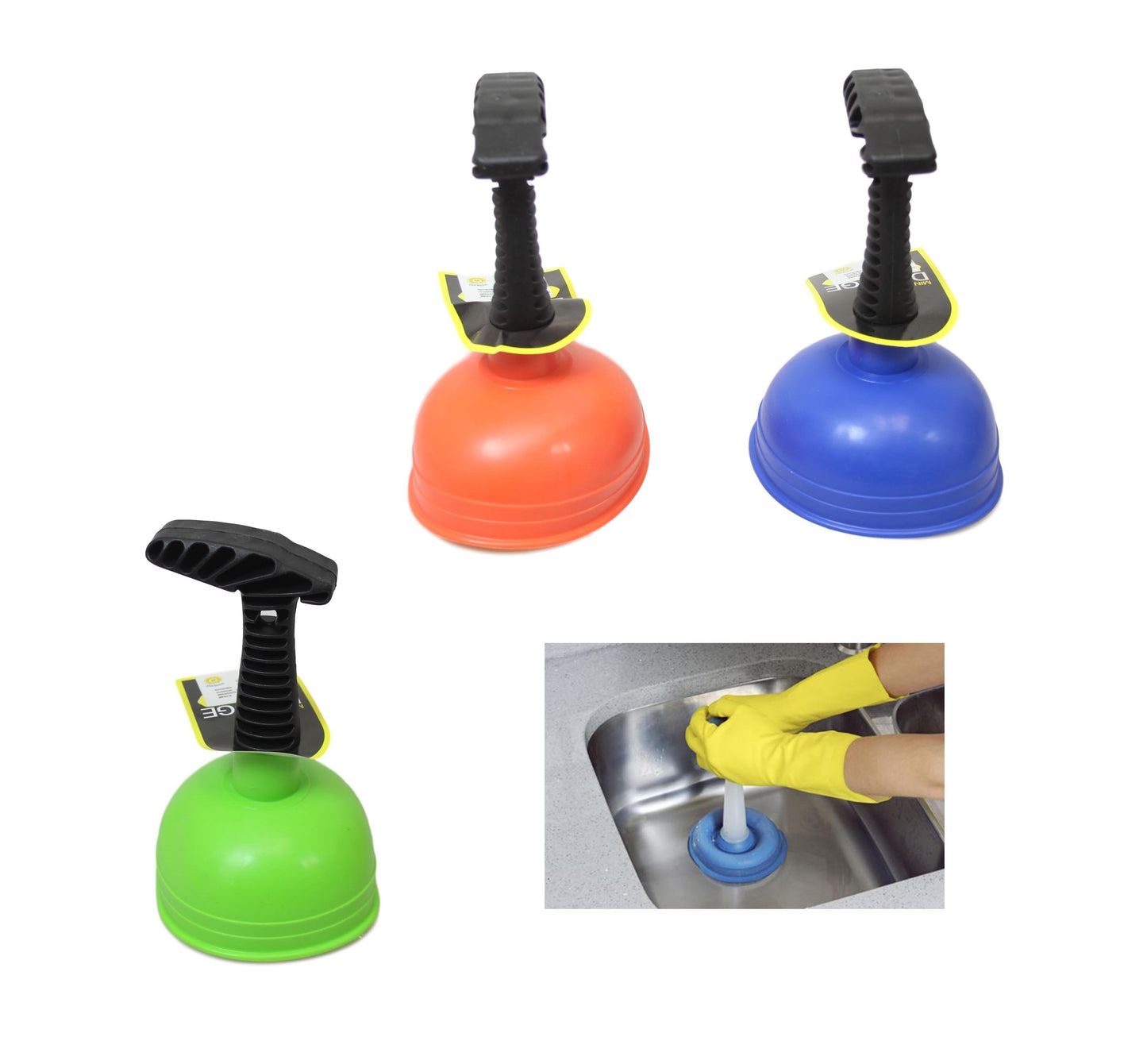 Mini Bathroom Sink Toilet Plunger 12 cm Assorted Colours 5699