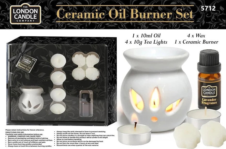 Ceramic Oil Burner Set Burner Includes Oil Wax Tea Lights Burner 5712