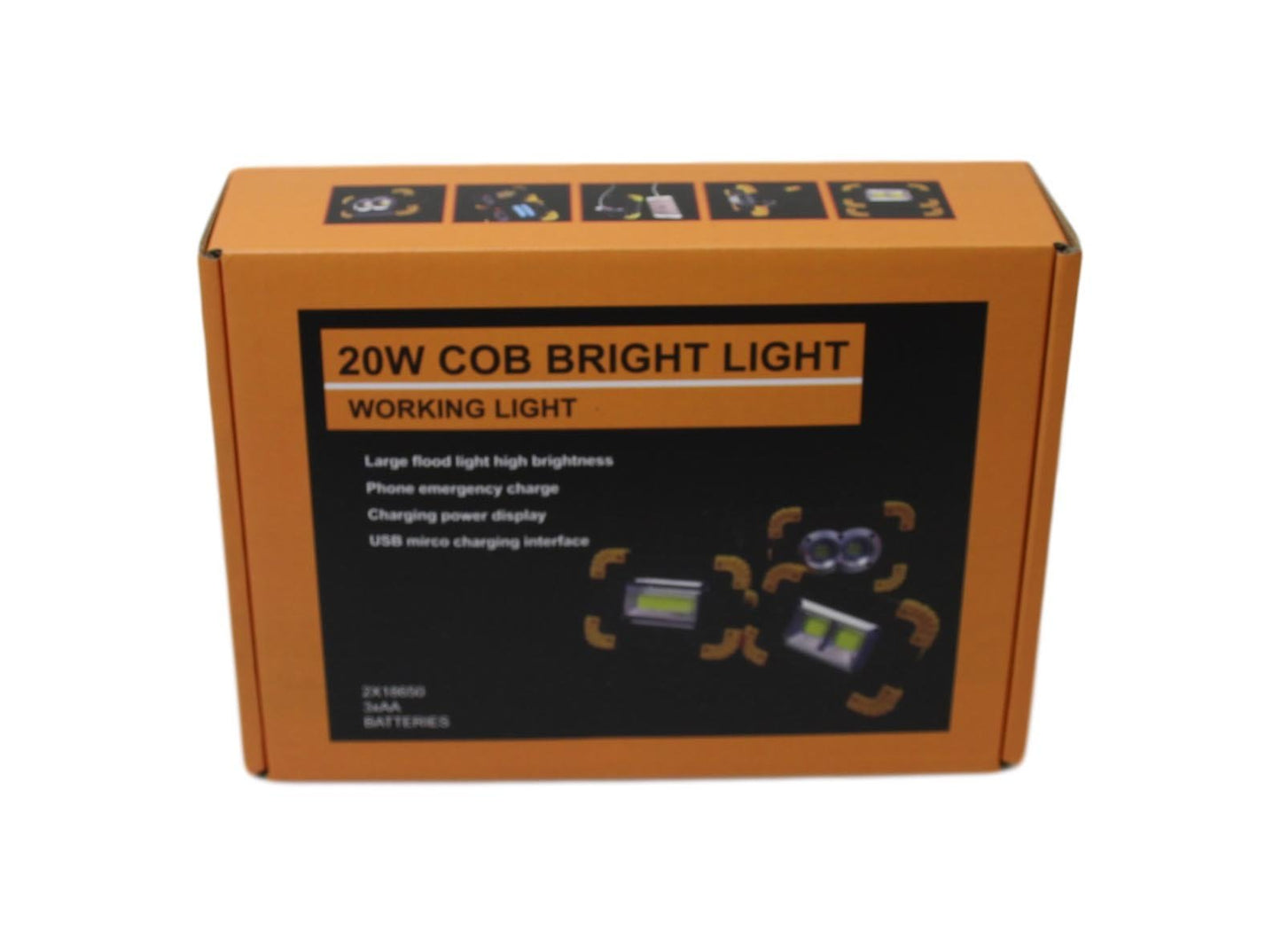 20 Watt Cob Bright Light Outdoor Camping Phone Emergency 17cm x 12cm 5717