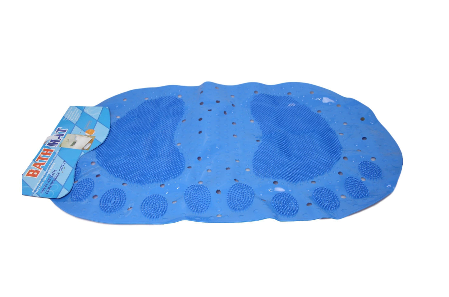 Oval Anti-Slip Bathroom Shower Bath Mat with Feet Design 66 x 35 cm Assorted Colours 5741