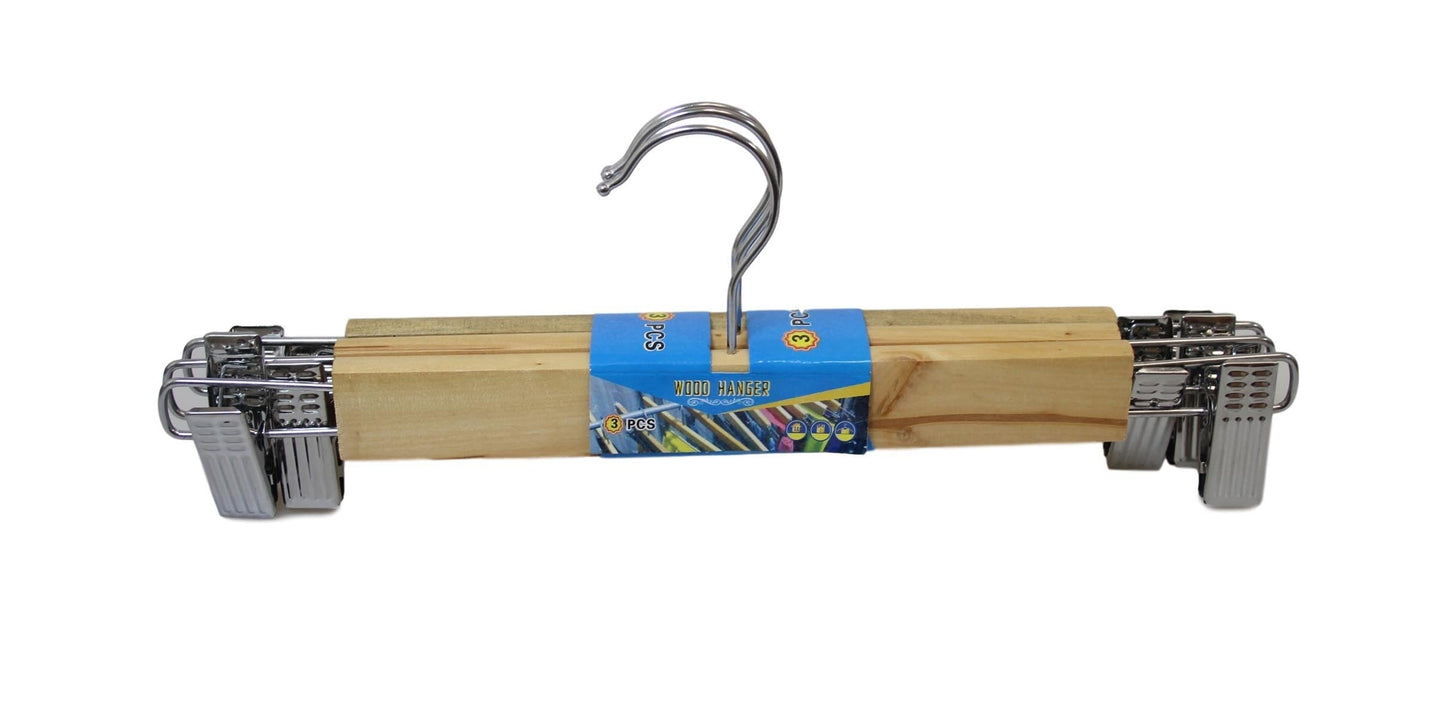 Wooden Wardrobe Clothes Trousers Hanger 30 cm Pack of 3 5744 A