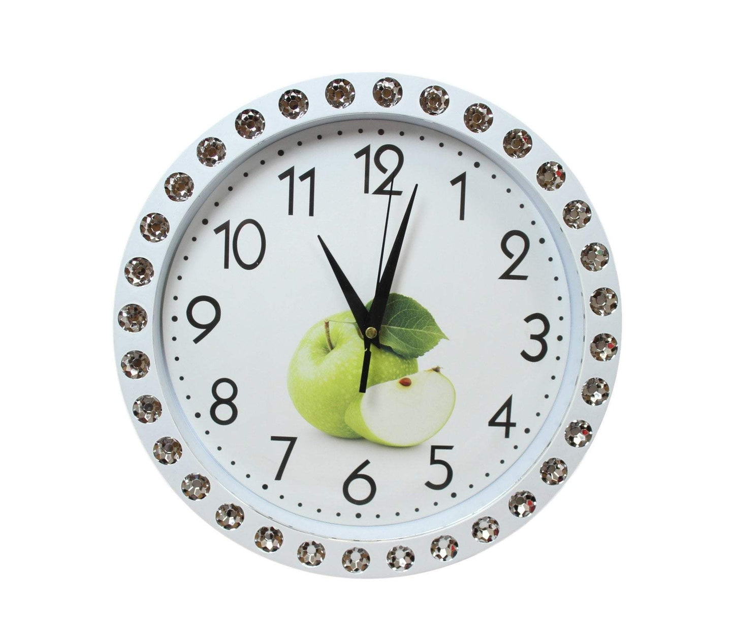 Crystal Style Border Clock Ideal For Home Kitchen Circle Shaped Clock 27cm x 27cm 5770