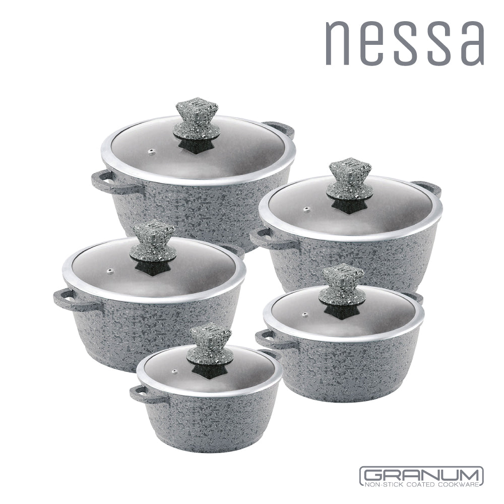 SQ Nessa Granum Stockpot Set of 5 Serizzo Grey 5773