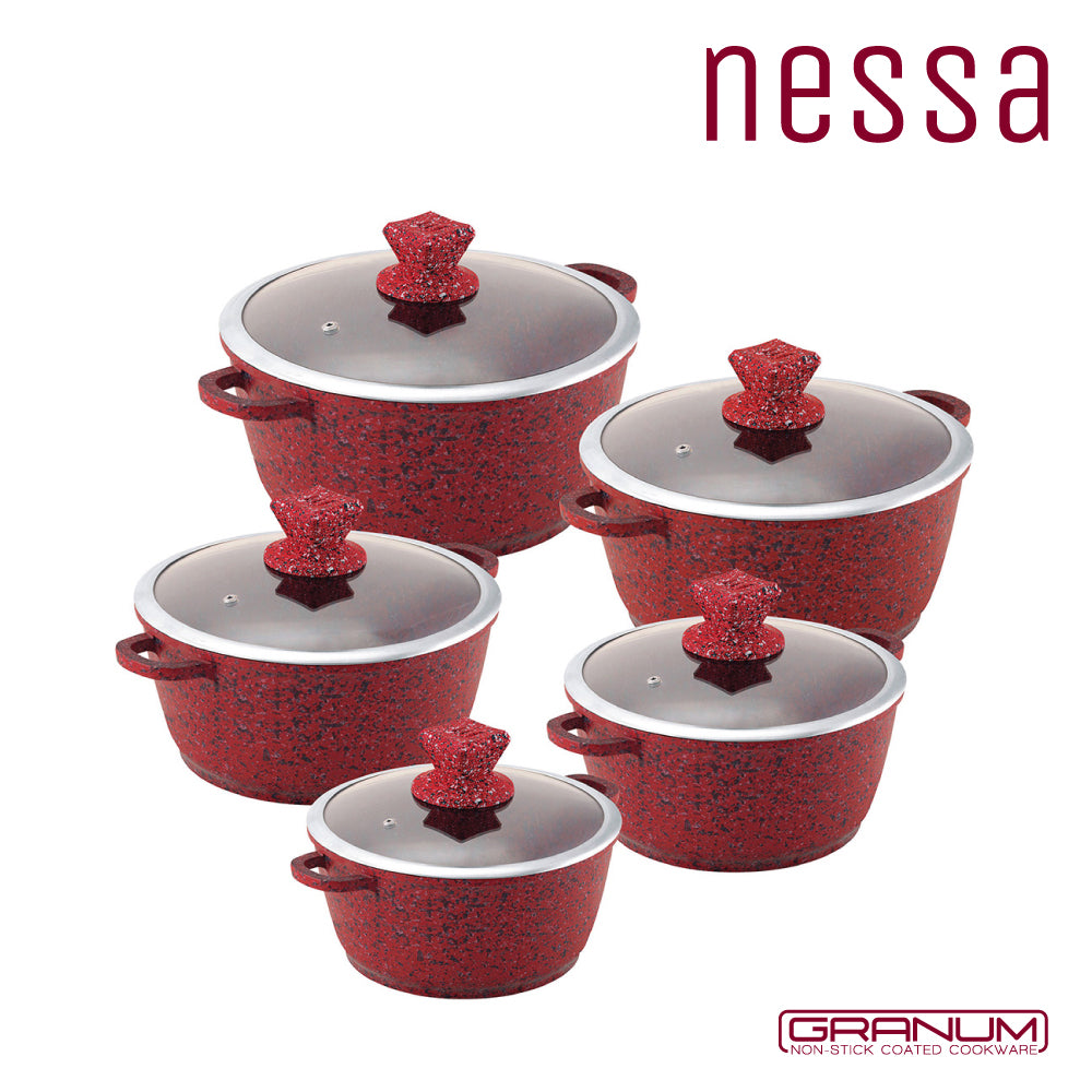SQ Nessa Granum Stockpot Set of 5 Jhansi Red 2473 / 5775