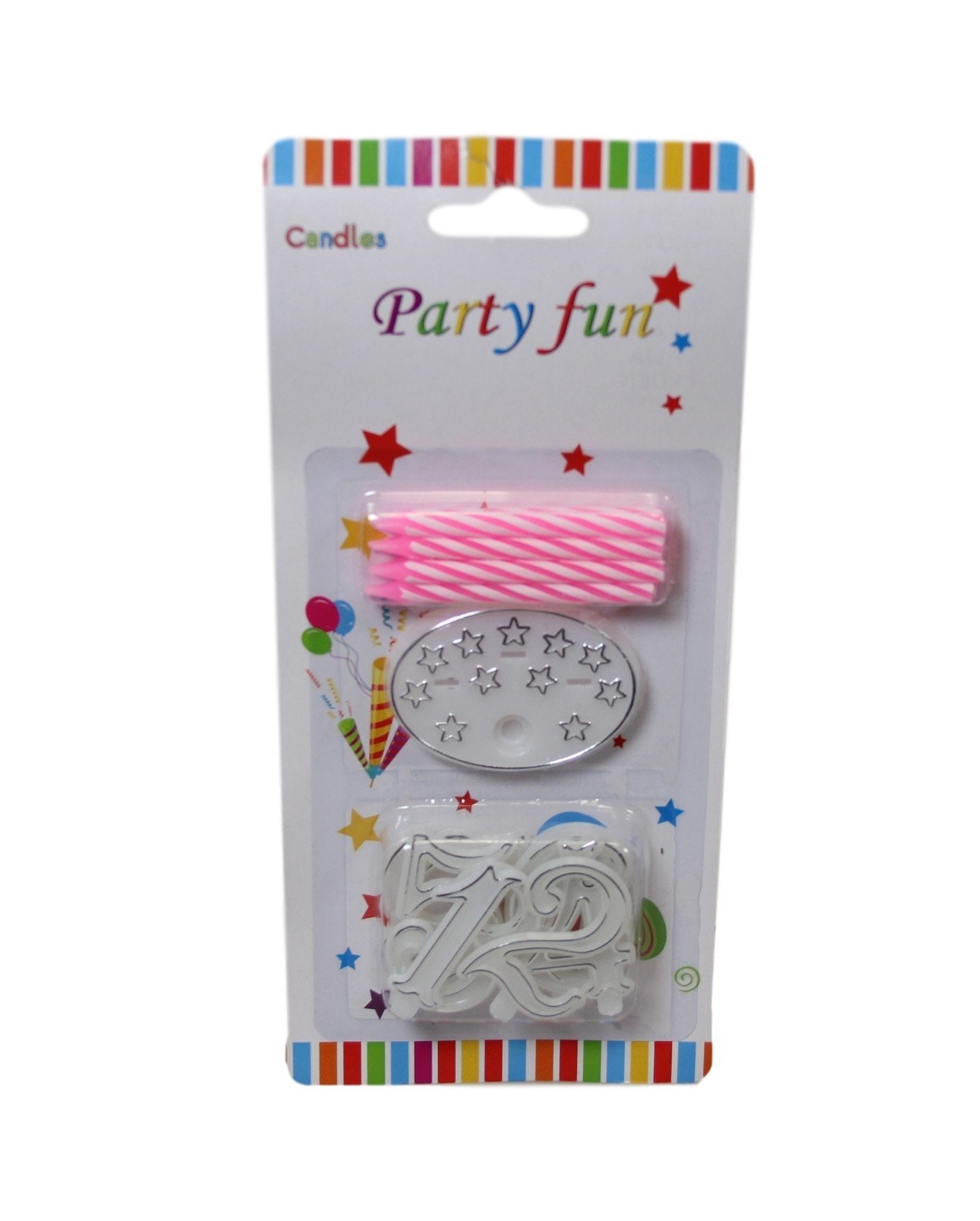 Birthday Candles With Numbers 1-10 Pack of 6 Assorted Colours 5798