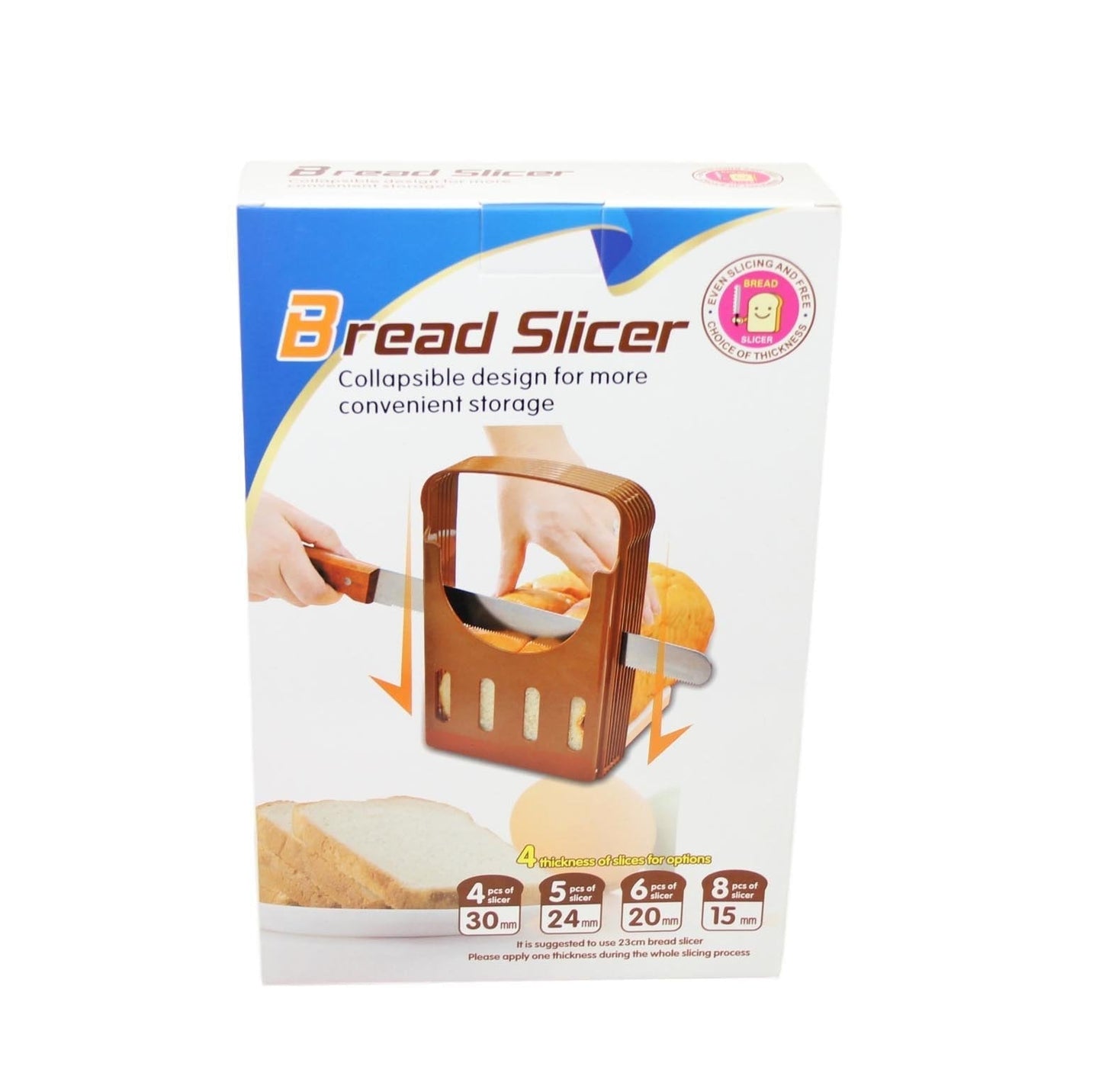 Bread Slicer Collapsible Design 4 Thickness Slice Options 30mm/24mm/20mm/15mm 5825