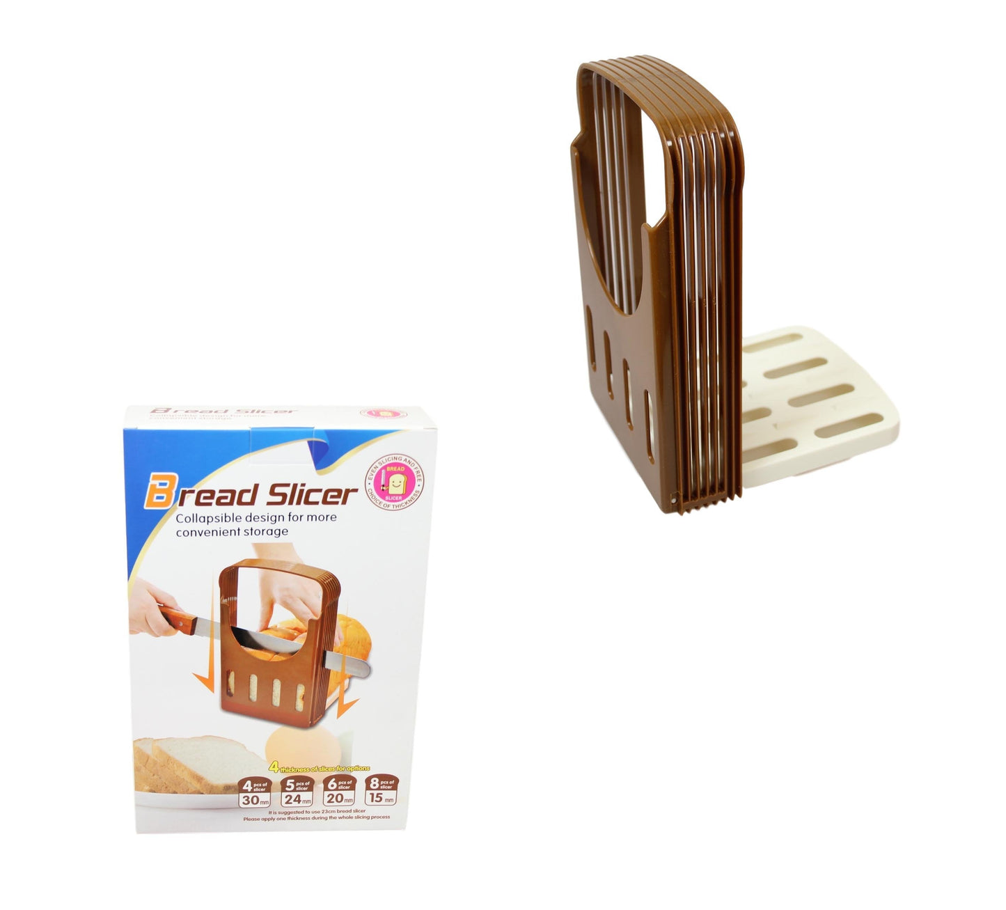 Bread Slicer Collapsible Design 4 Thickness Slice Options 30mm/24mm/20mm/15mm 5825