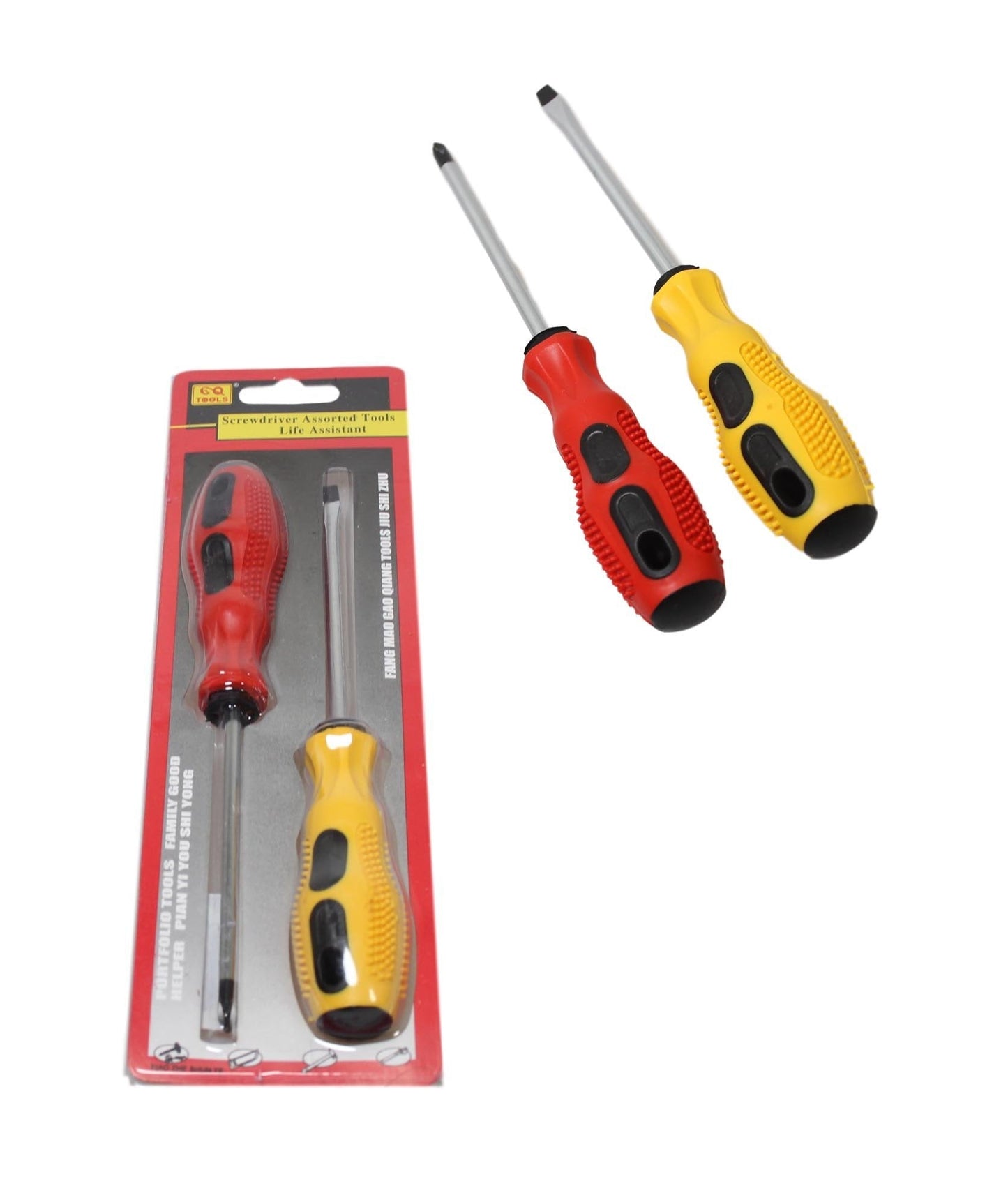 Assorted 2 Type Screwdriver Set Slotted and Cross Slot Screwdriver Set 15cm 5835