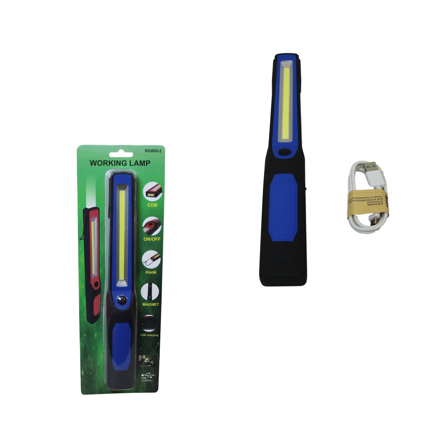 USB Charging Cob Flashlight With Hook Magnetic Camping Flashlight 30cm 5839