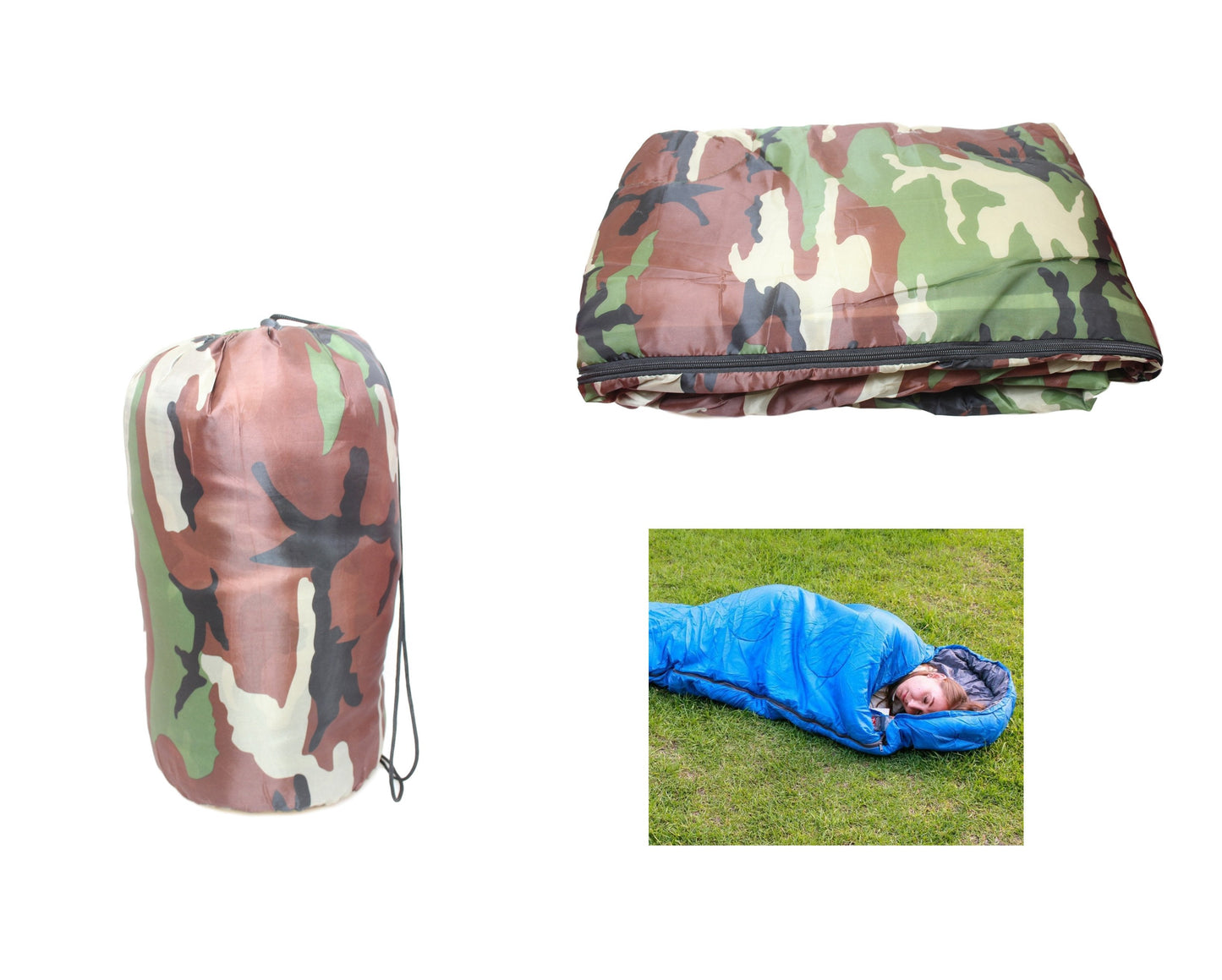 Hiking Camping Sleeping Bag Waterproof Indoor Outdoor 200 x 75 cm Assorted Colours 5845 A