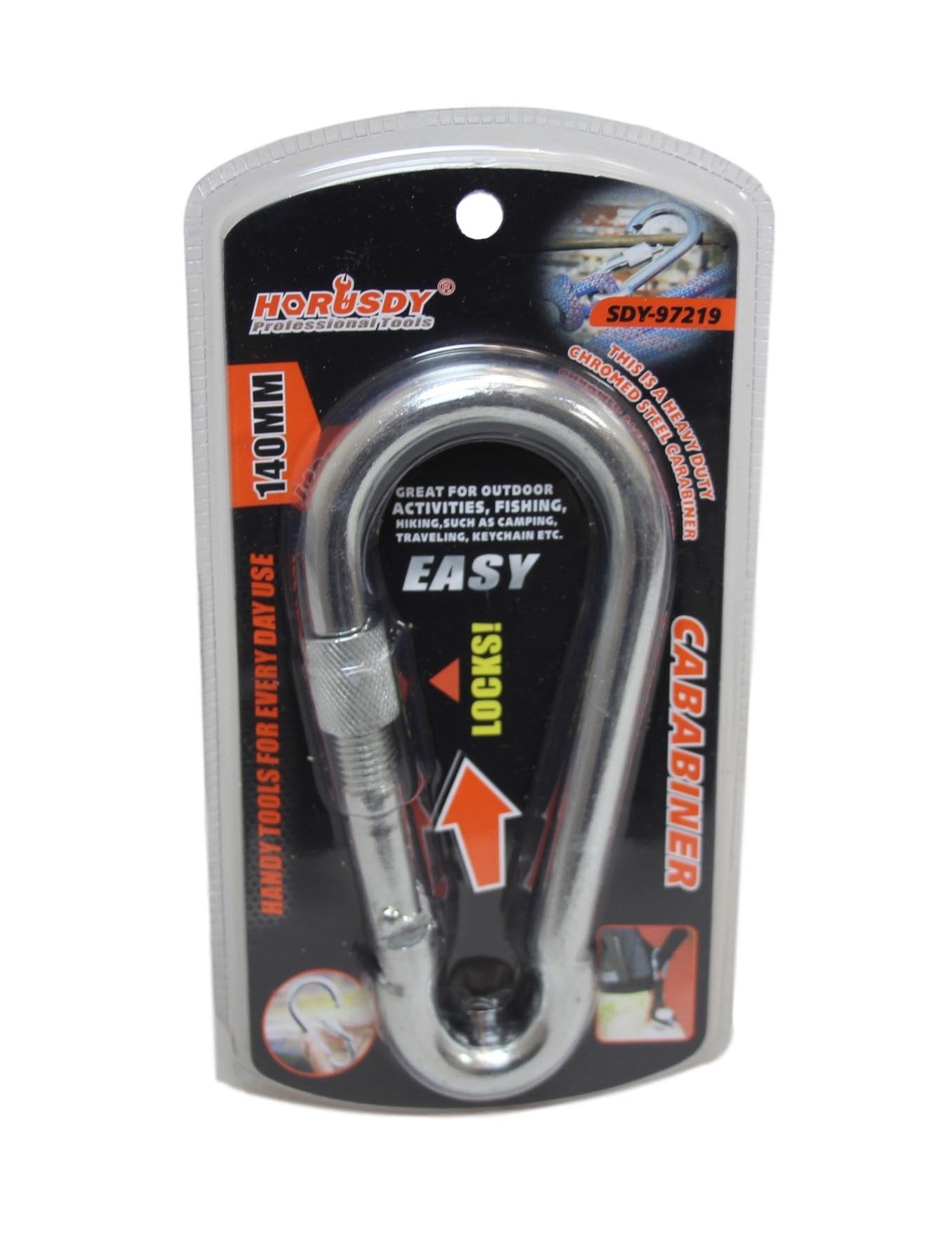 Heavy Duty Chromed Steel Carabiner Camping Fishing Hiking Keychain Hook 140mm 5877