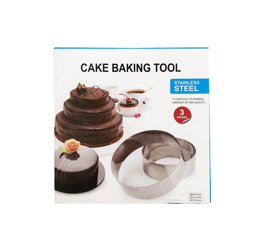 Stainless Steel Round Baking Ring Mould Set of 3 5916