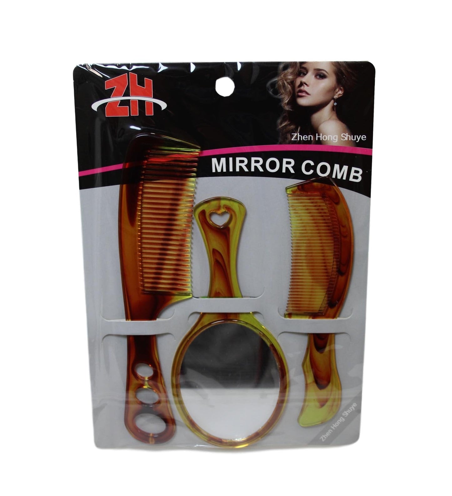 Plastic Hairdresser Barber Combs with Mirror Set of 3 5942