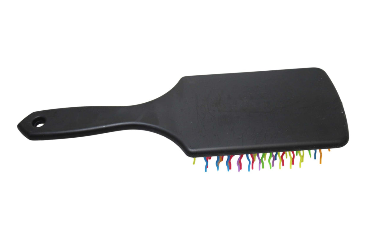 Plastic Detangling Frizzle Hair Brush With Squiggly Rainbow Bristles 24 X 8Cm Assorted Colours