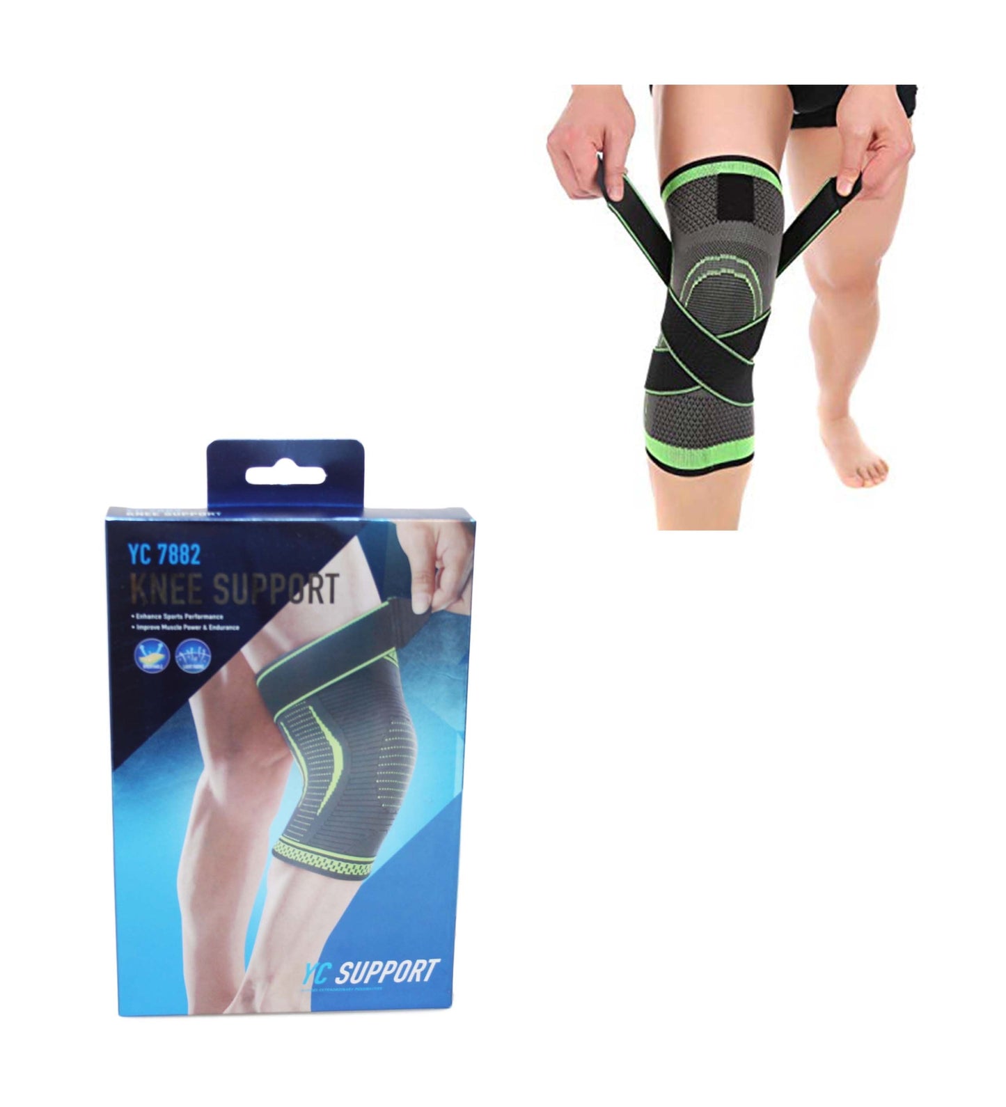 Knee Support Gym Fitness Light Fabric Compression Sport Knee Support 1 Pack 5995 A