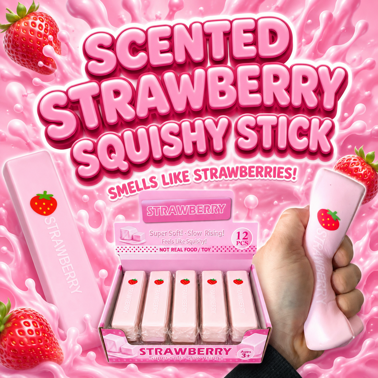 Squishy Scented Strawberry Stick