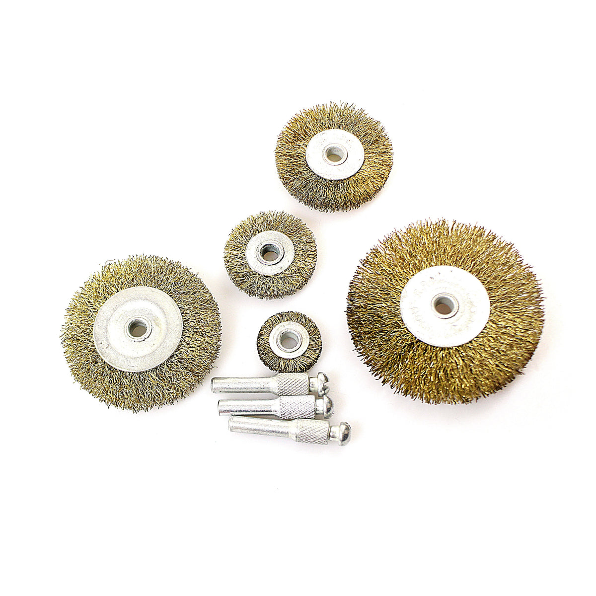 5 Pc Metallic Disc Brush & Cut Set 6Mm Electric Spindle Tube Tips