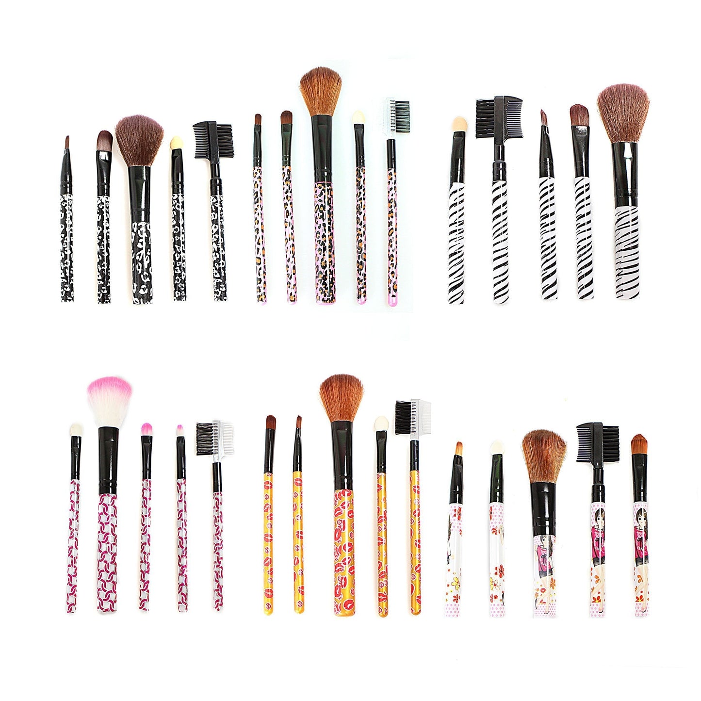 Makeup Cosmetic Brush Set 5 Piece Assorted Designs 2236