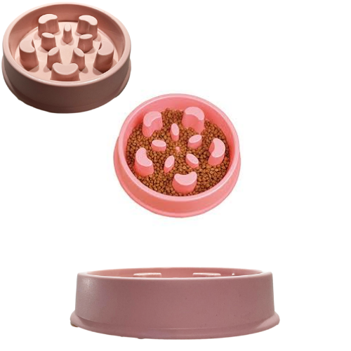 Pet Dog Food Slow Feeding Feeder Bowl 18 x 5 cm Assorted Colours 6651