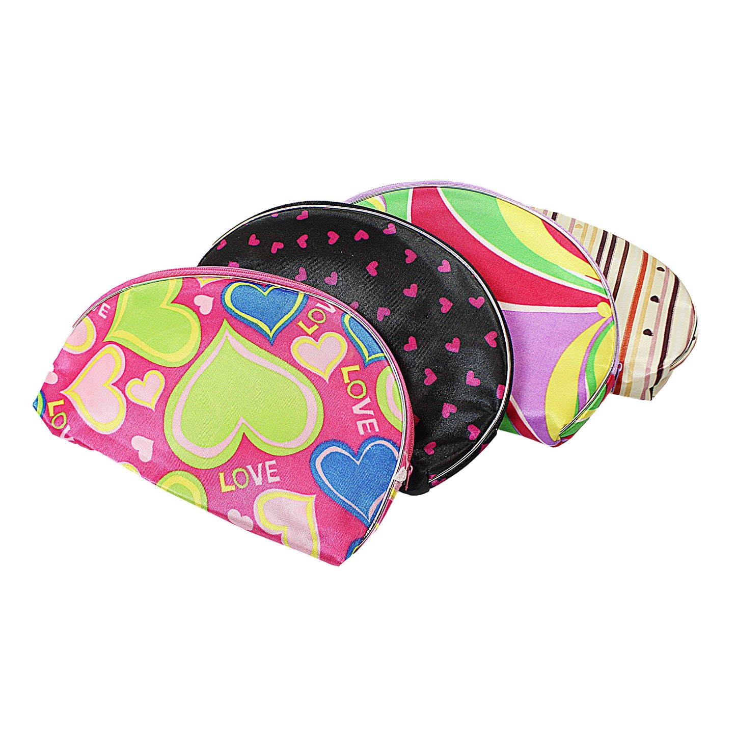 Makeup Toiletry Cosmetics Bag Pouch Set of 5 Assorted Designs and Colours 2269