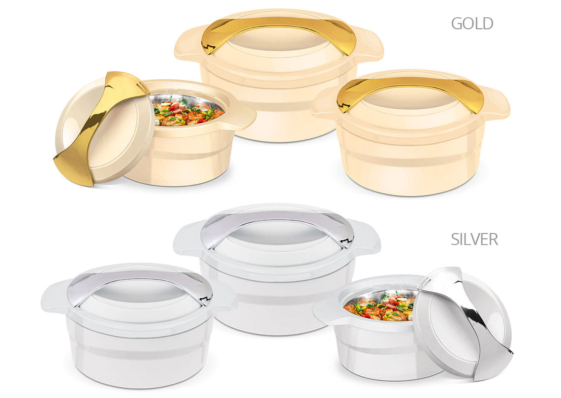 Zest Insulated Casserole Set 3pcs 1.0 - 1.5 - 2.5 Litre Assorted Colours 4890