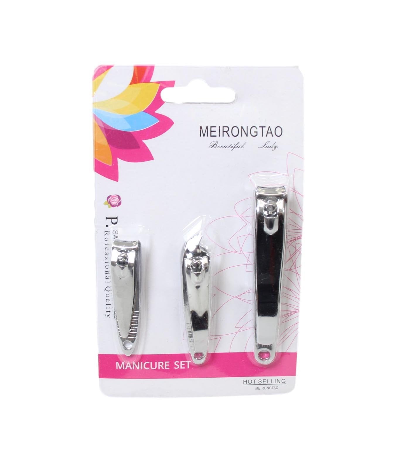 Manicure Nail Clipper Cutter Set of 3 Assorted Sizes 6010