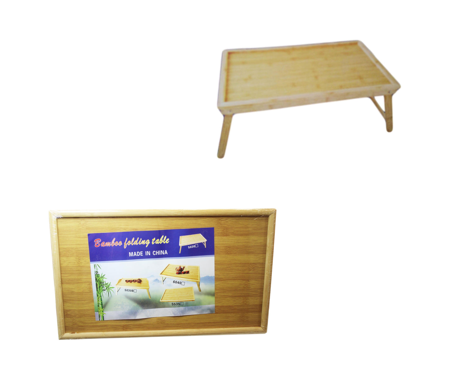 Bamboo Folding Table Indoor Household Picnic Wooden Table 50 x 30 cm 6024
