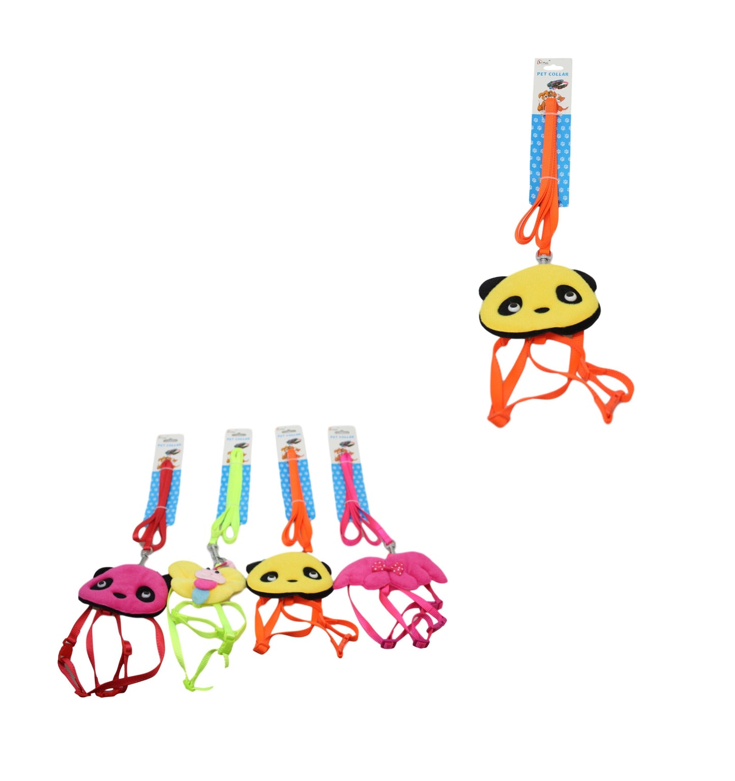 Pet Dog Leash with Harness Cartoon Design One Size Small Assorted Designs 6035