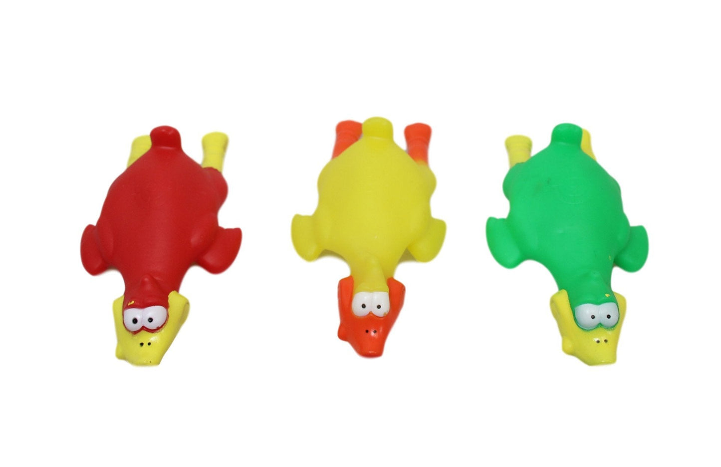 Squeaky Chicken Dog Toy With Crosshair Assorted Colours 19cm 6045