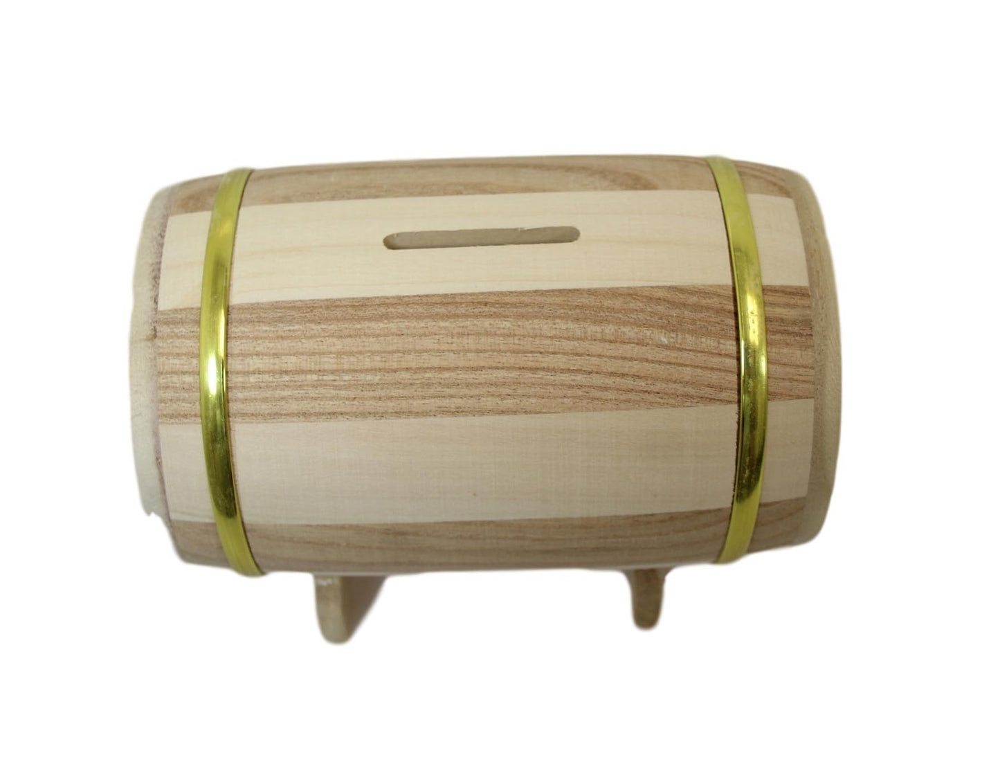 Wooden Treasure Box Style Money Box Deposit Box Gold Rim Vintage Style 16cm x 10cm 6099