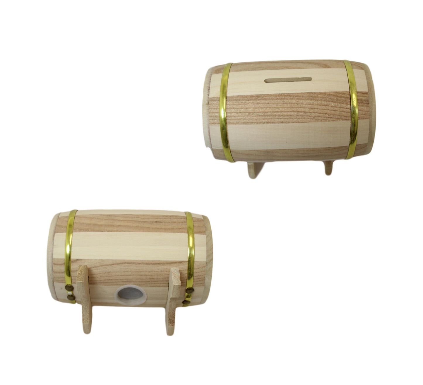 Wooden Treasure Box Style Money Box Deposit Box Gold Rim Vintage Style 16cm x 10cm 6099