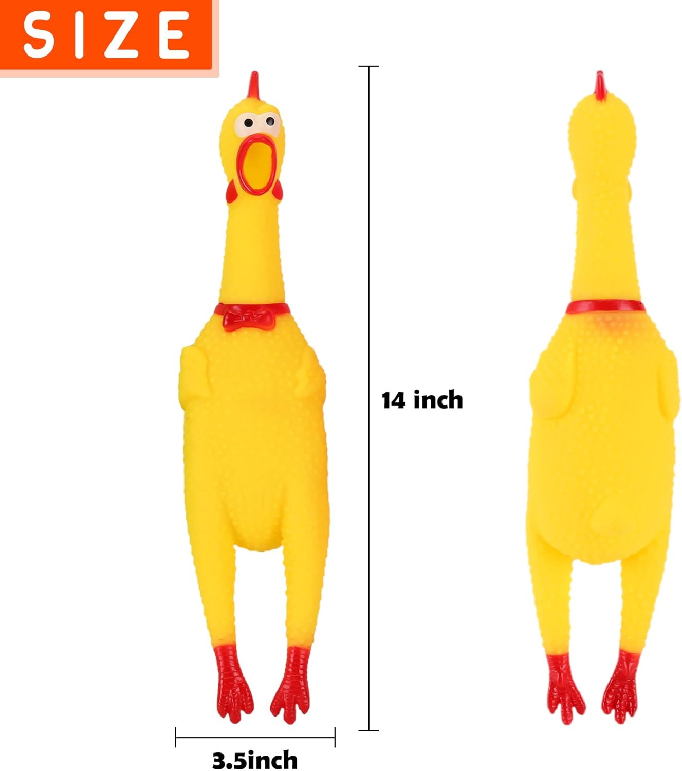 Rubber Chicken Toy Crazy Chicken 14 Inch Squawking Noisemaker Practical Joke for Kids and Adults