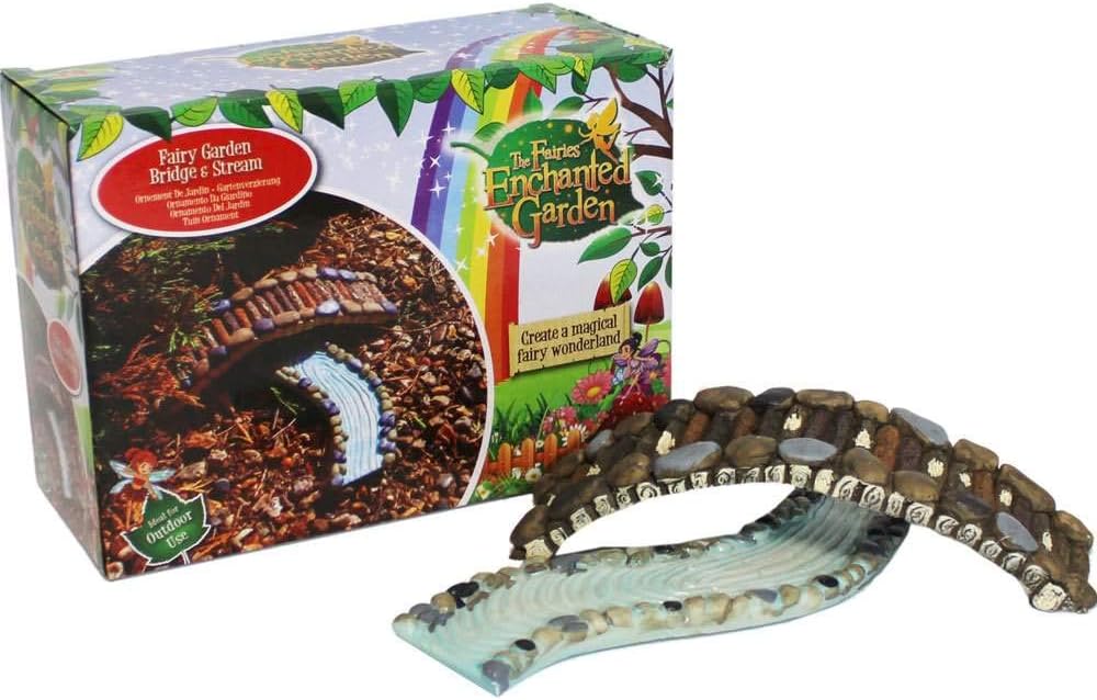 Secret Fairy Garden Bridge And Stream Resin In Colour Box