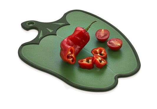 Bell Pepper Green Non-Slip Fruit and Vegetable Chopping Board 34.5cm x 26cm x 1cm 041352