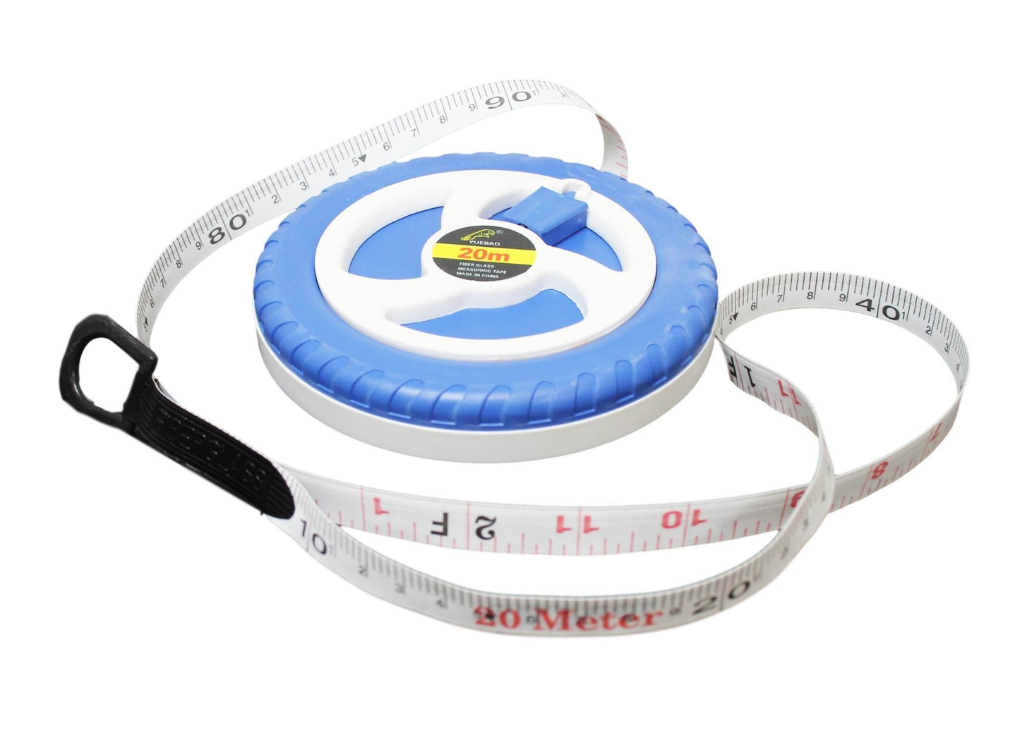 20m Fiberglass Tape Measure Builders Surveyors Long Reel Roll Measuring Tape 66ft 62029