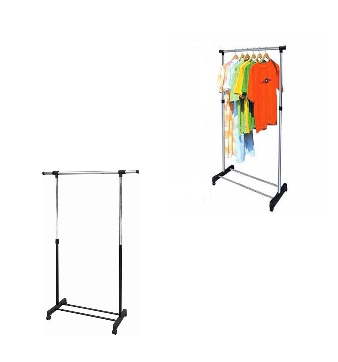 Single Garment Holder Stainless Steel Clothes Pole Rack Adjustable 25kg 6215A