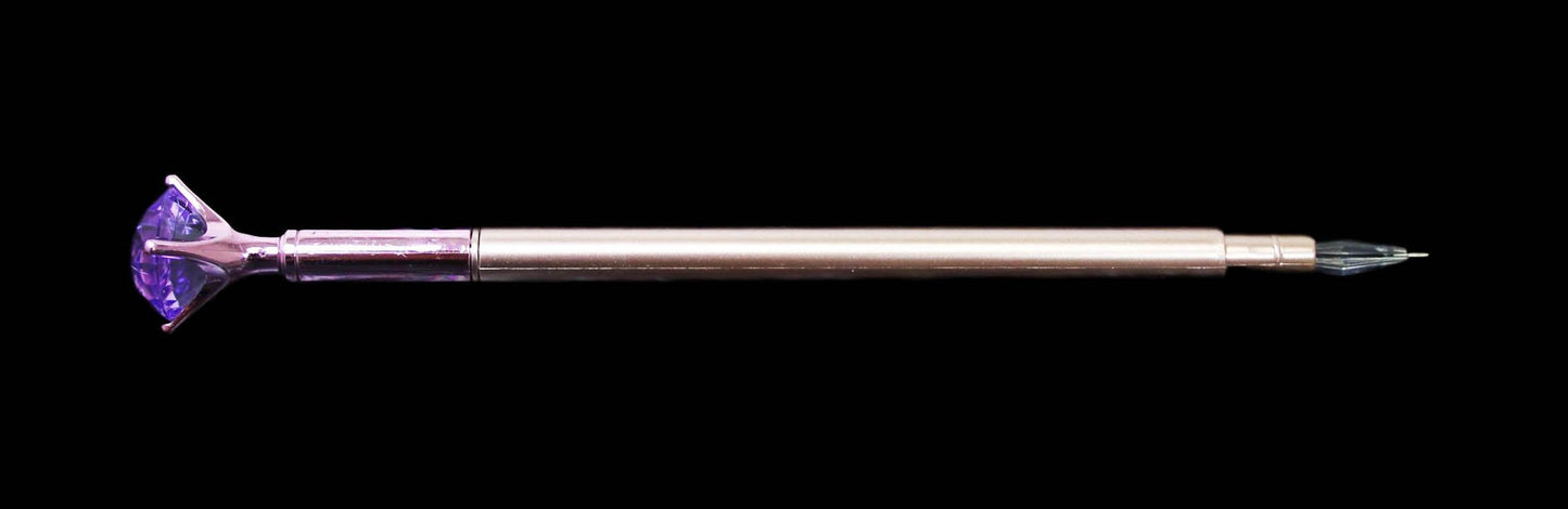 Black Ink Pen Diamond Top Metallic Style 18 cm Assorted Colours 6219
