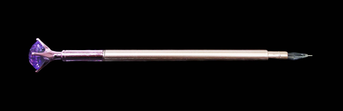 Black Ink Pen Diamond Top Metallic Style Assorted Colours