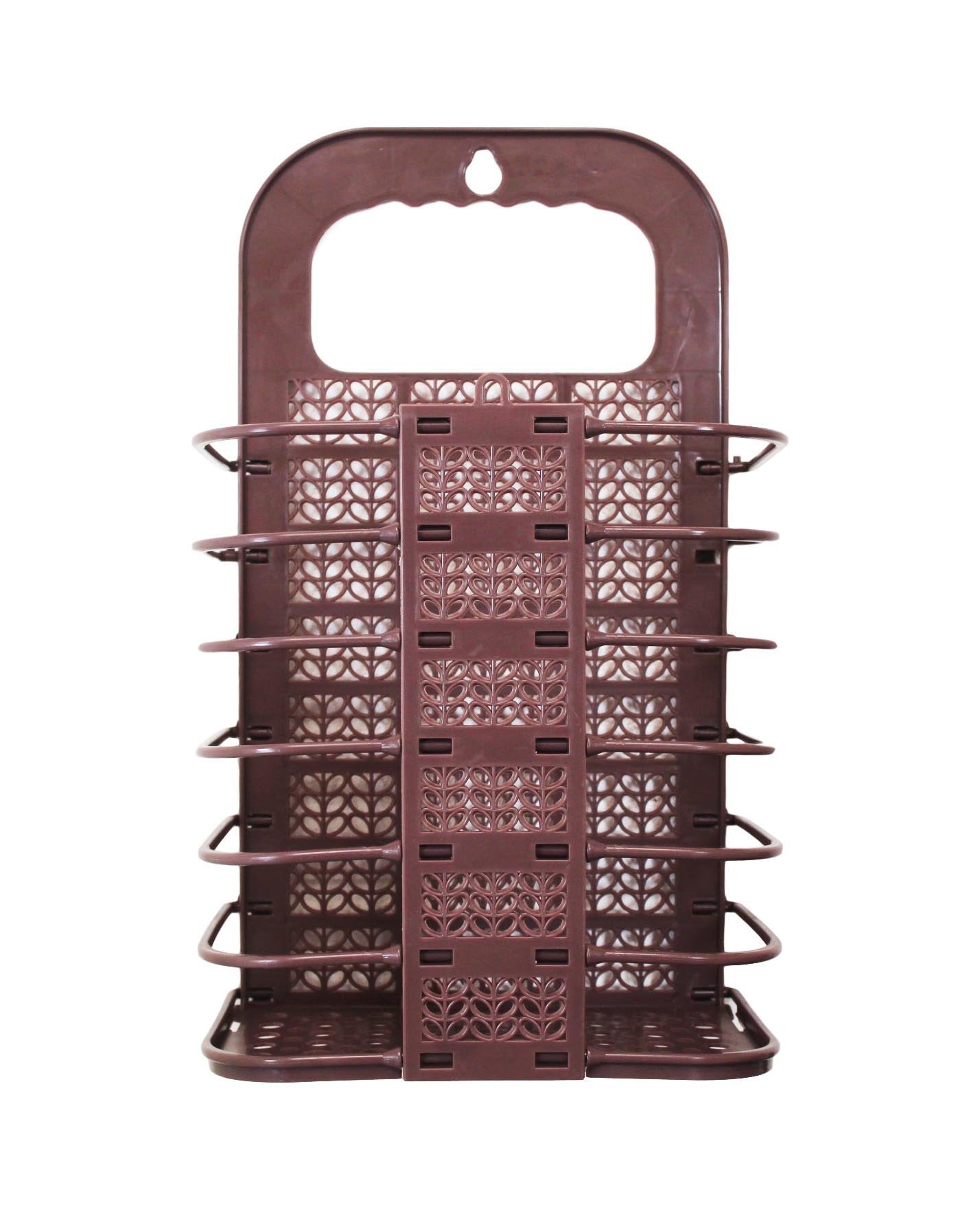 Plastic Shower Bathroom Hanger Rattan Style Shelf Rack 37 x 21 cm Assorted Colours 62210