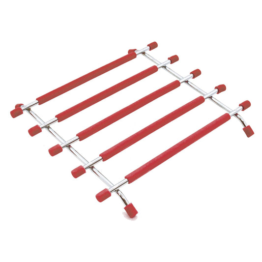 SQ Pro Elite Stainless Steel and Silicone Pan Trivet 20 x 21 cm Red 6225 A