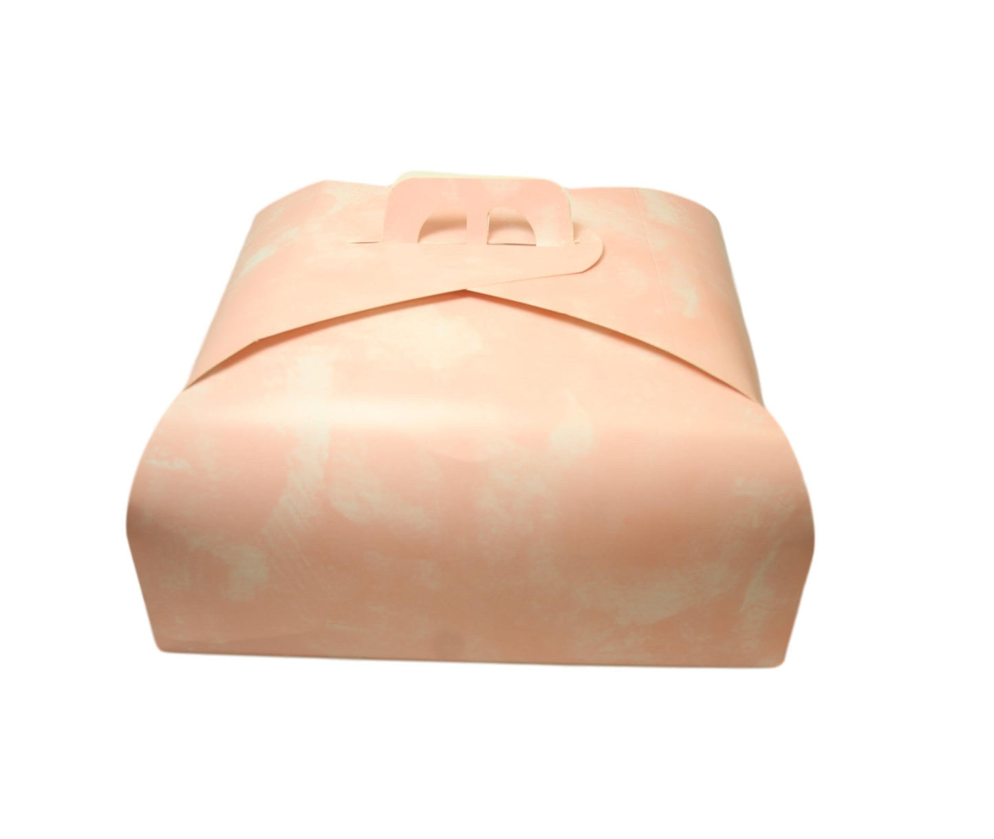 Paper Cake Box Pink/Gold Festive Square Easy Assemble 28cm x 38cm 1 Pack 6276