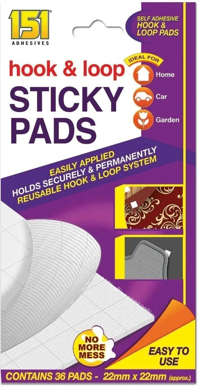 12 Pack Hook &Amp; Loop Sticky Pads