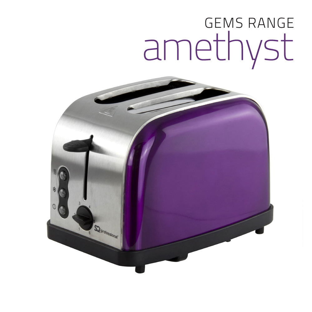 SQ Professional Gems Legacy 2 Slice Toaster 900W Amethyst 6377